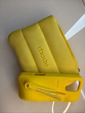 Rhode Bright Yellow Phone Case & Cosmetic Pouch Bundle Lemontini